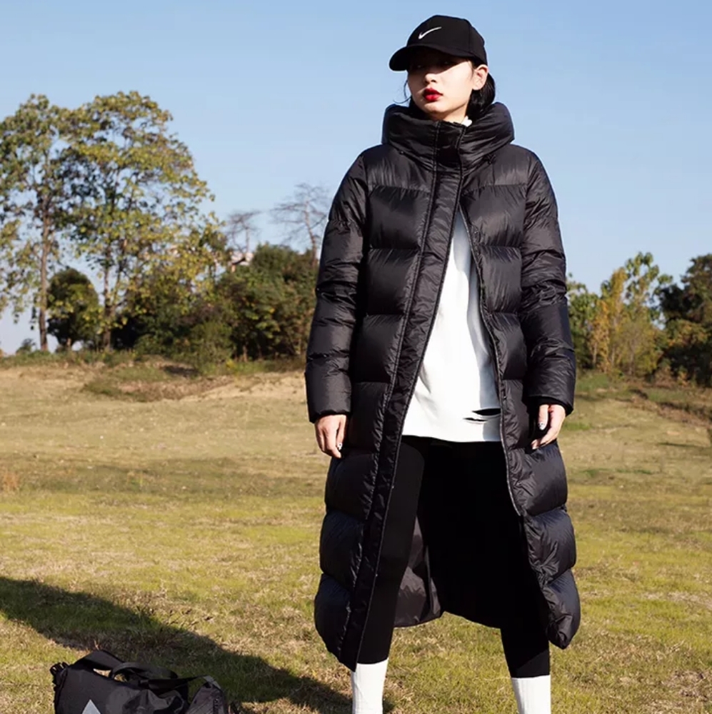 Black down puffer coat